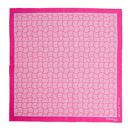 POCHETTE DA TASCHINO IN SETA STAMPATA A MANO FUCSIA