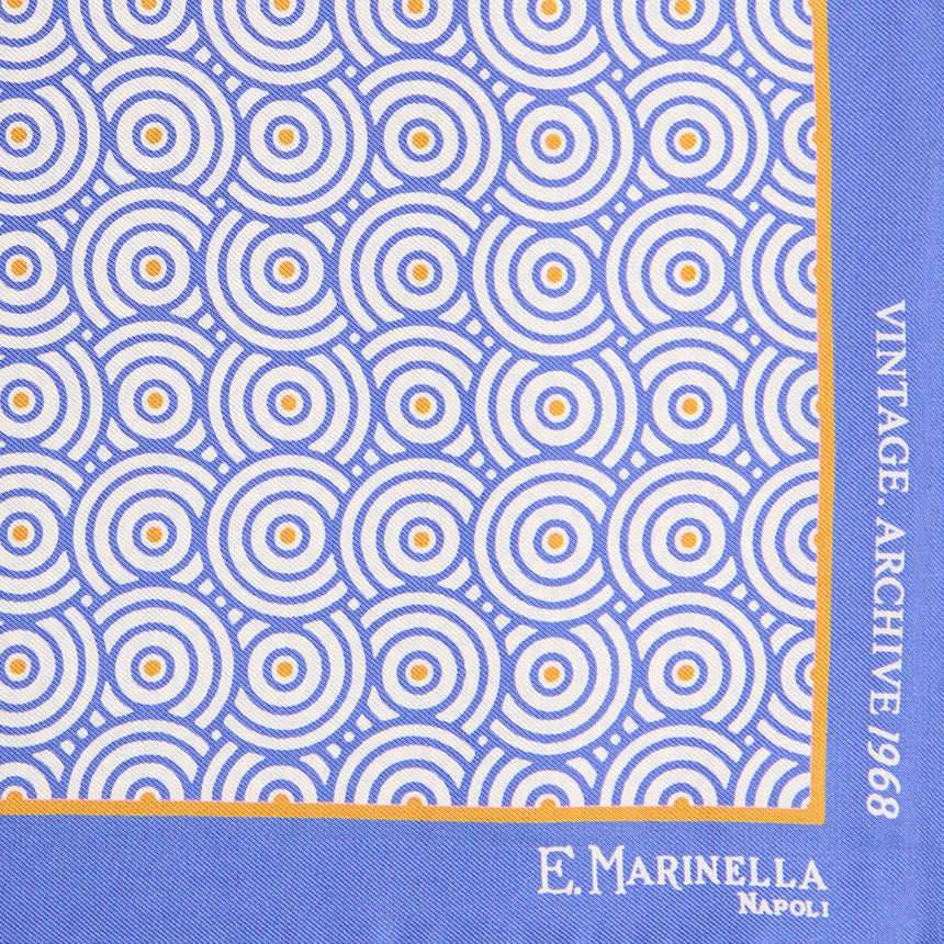 POWDER BLUE HAND-PRINTED SILK POCKET SQUARE