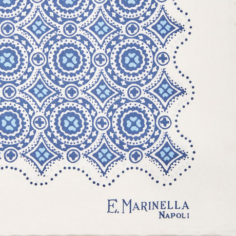 POCHETTE DA TASCHINO IN SETA STAMPATA A MANO BIANCA