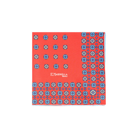 POCHETTE DA TASCHINO IN SETA STAMPATA A MANO ROSSA