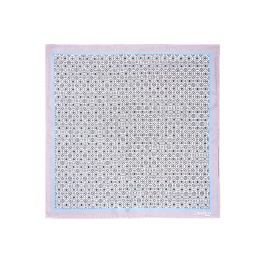 POCHETTE DA TASCHINO IN SETA STAMPATA A MANO GRIGIO CHIARO