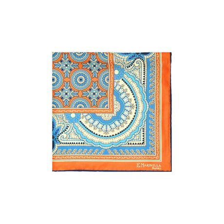 POCHETTE DA TASCHINO IN SETA STAMPATA A MANO ARANCIONE