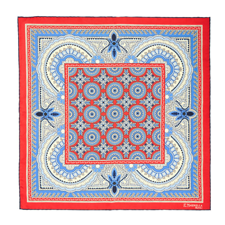 POCHETTE DA TASCHINO IN SETA STAMPATA A MANO ROSSA