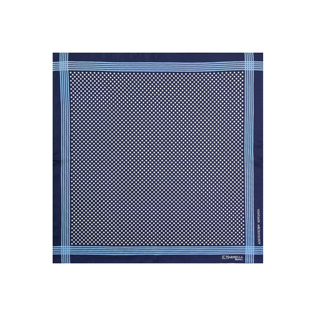 POCHETTE DA TASCHINO IN SETA STAMPATA A MANO BLU SCURO