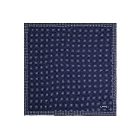 POCHETTE DA TASCHINO IN SETA STAMPATA A MANO BLU SCURO