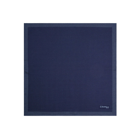 POCHETTE DA TASCHINO IN SETA STAMPATA A MANO BLU SCURO