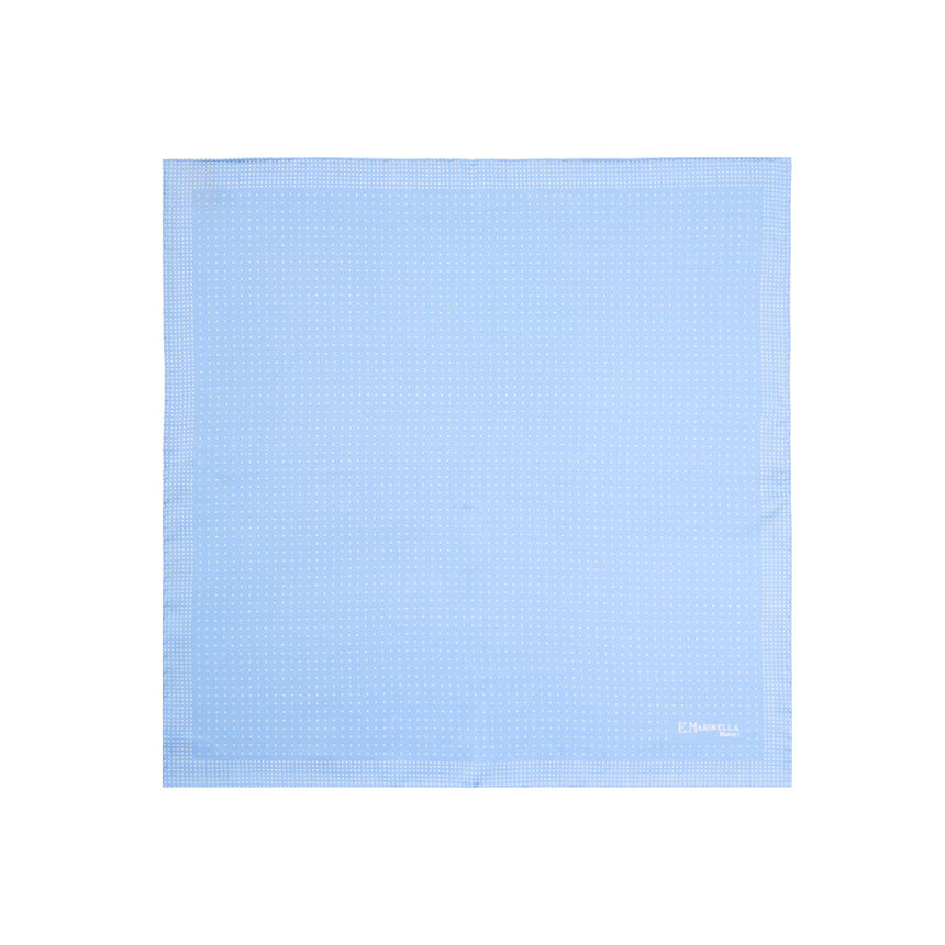 POCHETTE DA TASCHINO IN SETA STAMPATA A MANO AZZURRA