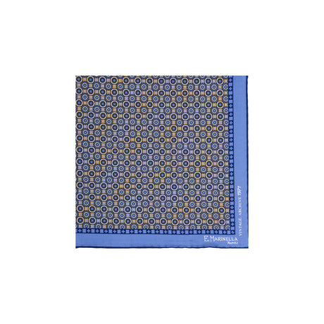 POWDER BLUE HAND-PRINTED SILK POCKET SQUARE