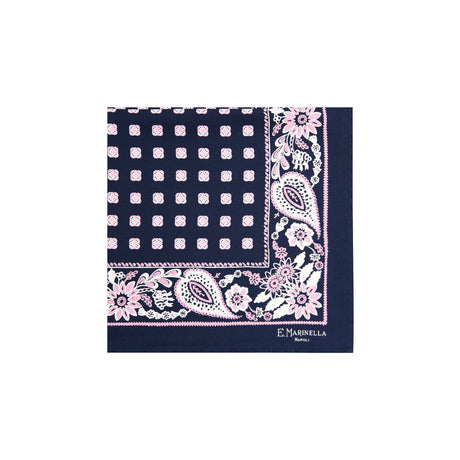 dark_blue_hand_printed_silk_pocket_square_small_flower_pattern_centered_and_folded