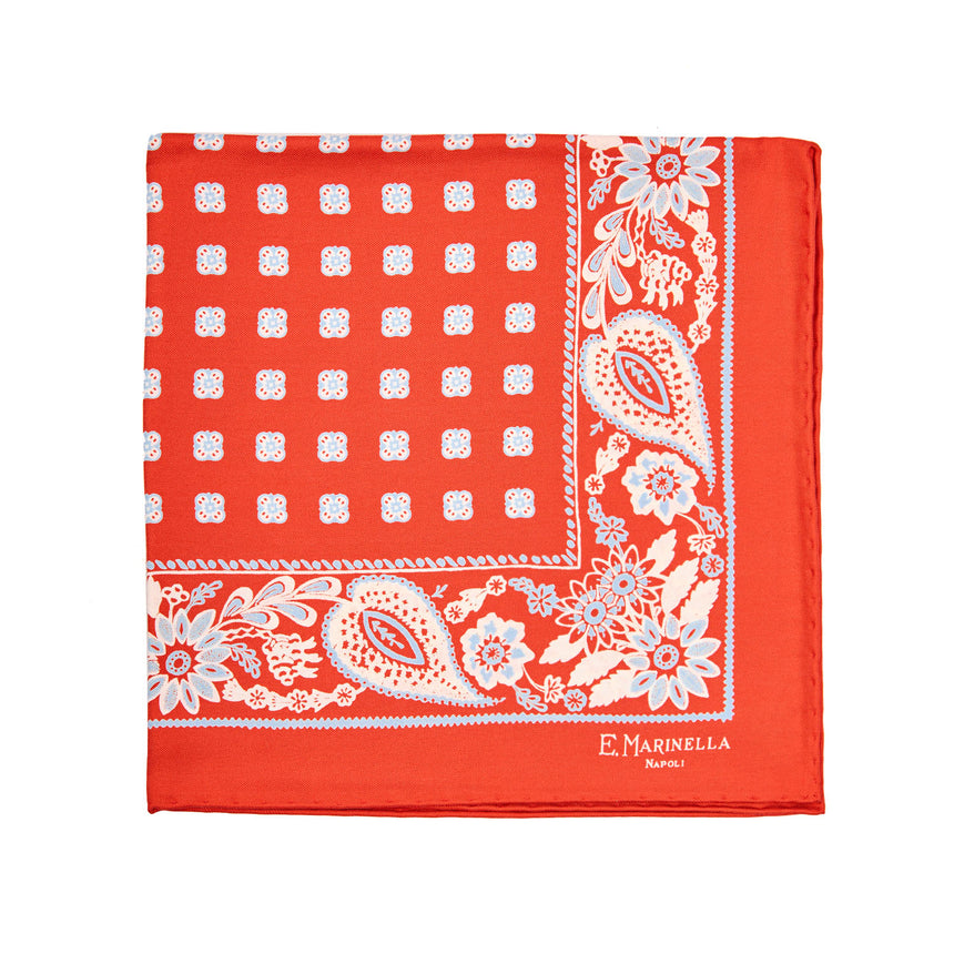 POCHETTE DA TASCHINO IN SETA STAMPATA A MANO BORDEAUX