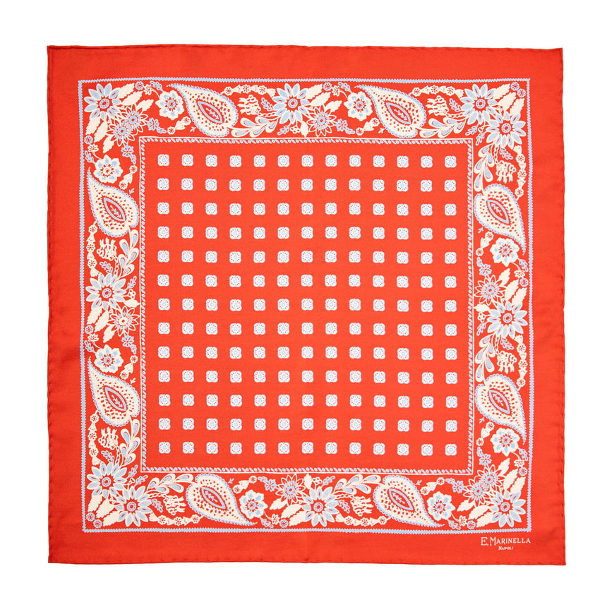 POCHETTE DA TASCHINO IN SETA STAMPATA A MANO BORDEAUX