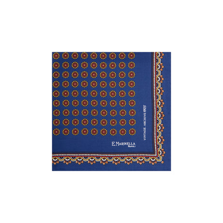 POCHETTE DA TASCHINO IN SETA STAMPATA A MANO BLU