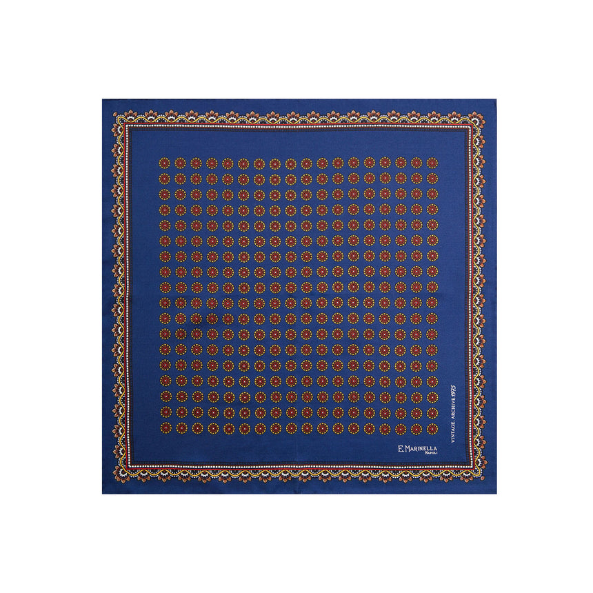 blue_hand_printed_silk_pocket_square_archivio_pattern_1975_fully_open_view