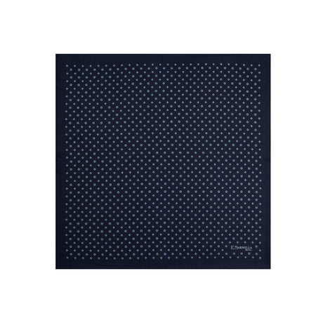 POCHETTE DA TASCHINO IN SETA STAMPATA A MANO BLU SCURO