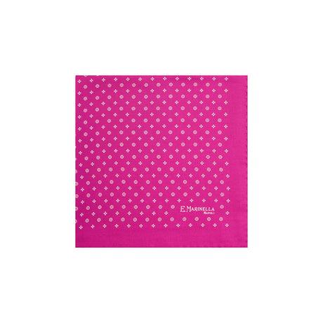 FUCHSIA HAND-PRINTED SILK POCKET SQUARE
