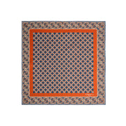 orange_hand_printed_silk_pocket_square_small_flower_pattern_centered_and_folded
