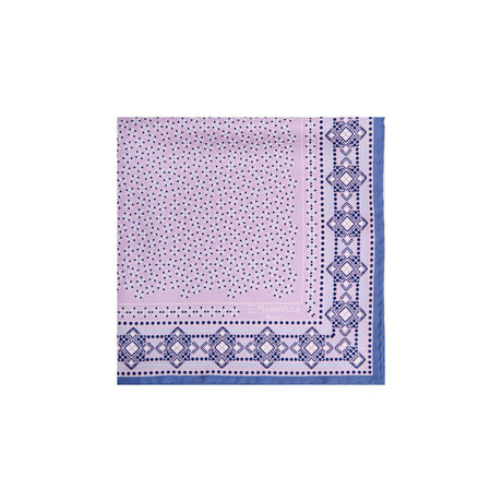 LILAC HAND-PRINTED SILK POCKET SQUARE