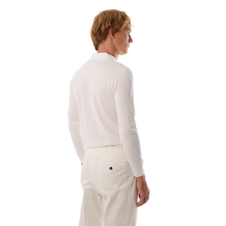 POLO TRICOT MANICA LUNGA BIANCA