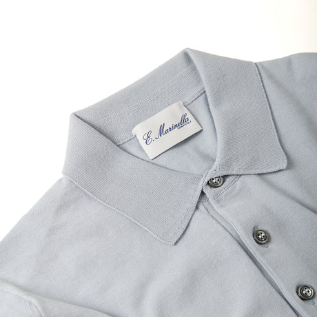 POWDER BLUE LONG SLEEVE KNITTED POLO