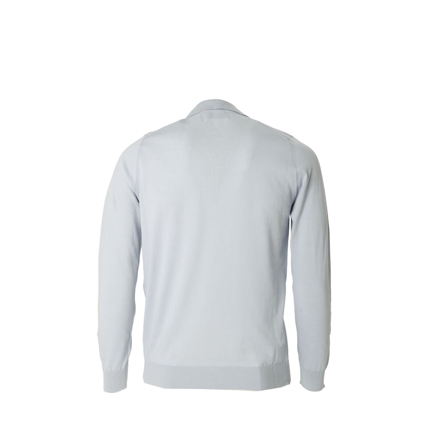 POWDER BLUE LONG SLEEVE KNITTED POLO
