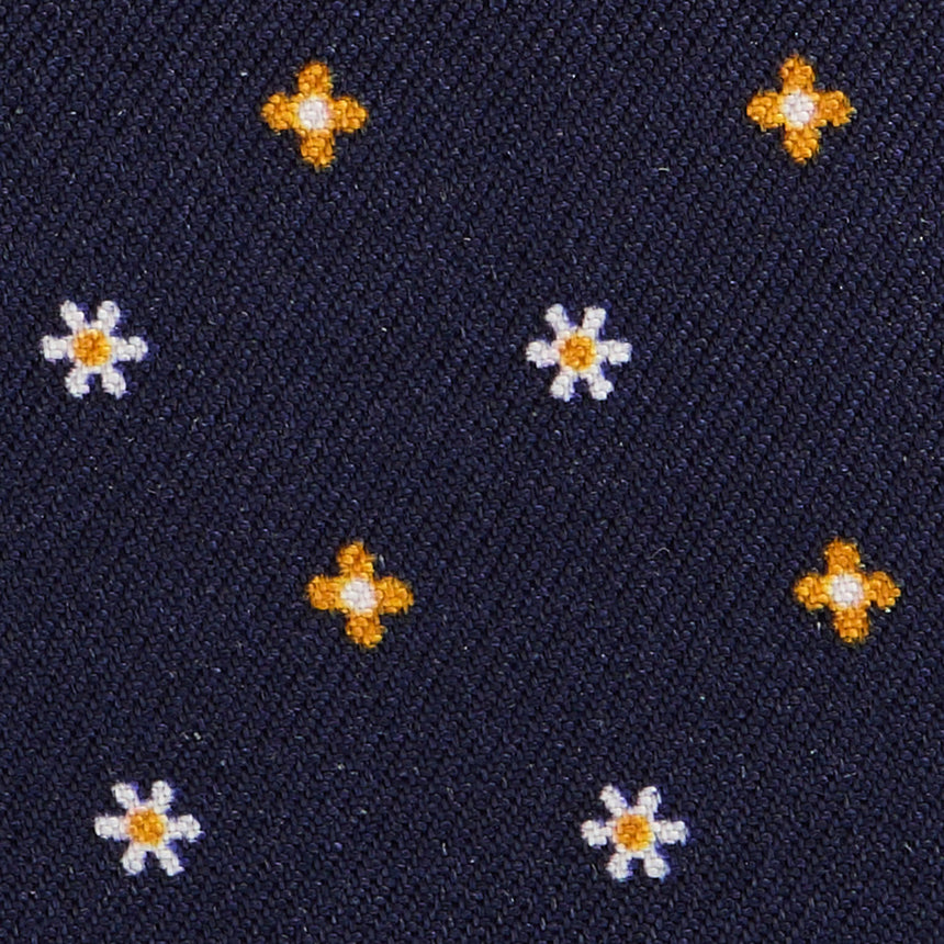 DARK BLUE LEATHER AND SILK CREDIT CARD HOLDER