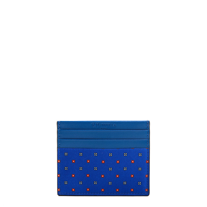 PORTACARTE DI CREDITO SETA E PELLE BLUETTE