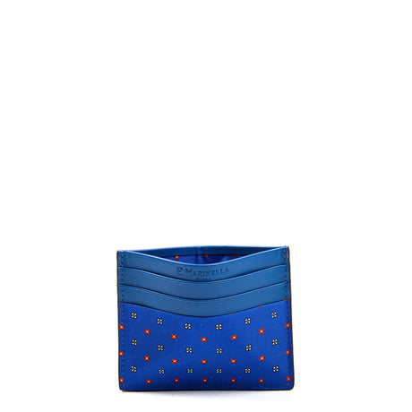 PORTACARTE DI CREDITO SETA E PELLE BLUETTE