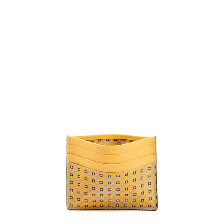 PORTACARTE DI CREDITO SETA E PELLE GIALLO