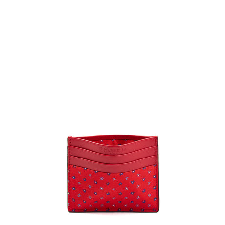 PORTACARTE DI CREDITO SETA E PELLE ROSSO