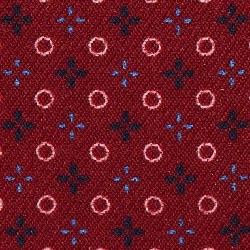 BURGUNDY LEATHER AND SILK CREDIT CARD HOLDER