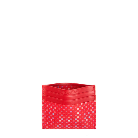 PORTACARTE DI CREDITO SETA E PELLE ROSSO
