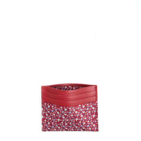 PORTACARTE DI CREDITO SETA E PELLE BORDEAUX