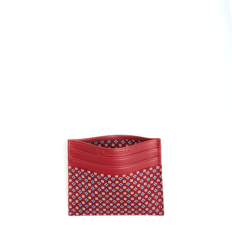 PORTACARTE DI CREDITO SETA E PELLE BORDEAUX