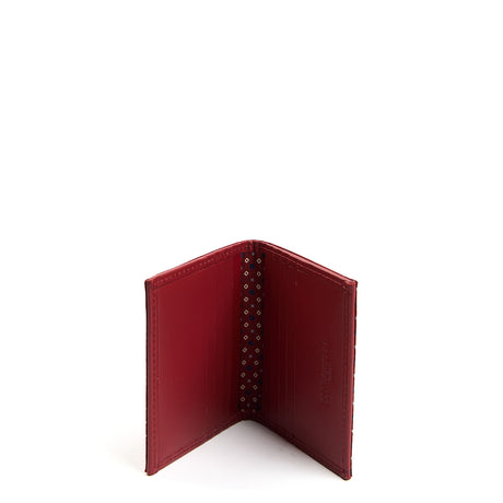 PORTACARTE PIEGHEVOLE IN SETA PELLE BORDEAUX