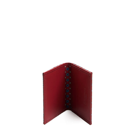 PORTACARTE PIEGHEVOLE IN SETA PELLE BORDEAUX