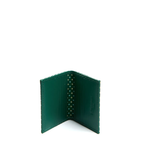 PORTACARTE PIEGHEVOLE IN SETA PELLE VERDE SCURO