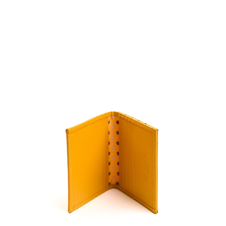 PORTACARTE PIEGHEVOLE IN SETA PELLE GIALLO