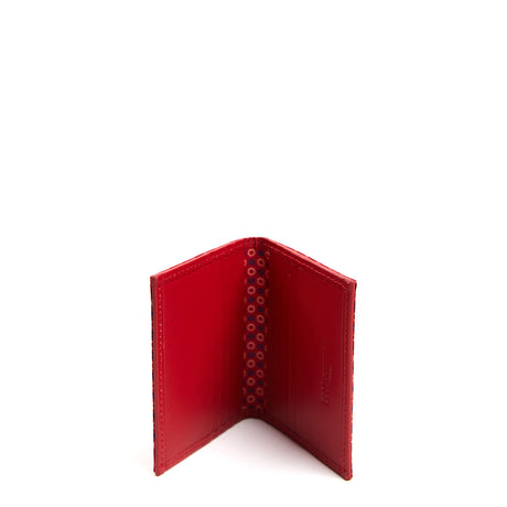 PORTACARTE PIEGHEVOLE IN SETA PELLE ROSSO