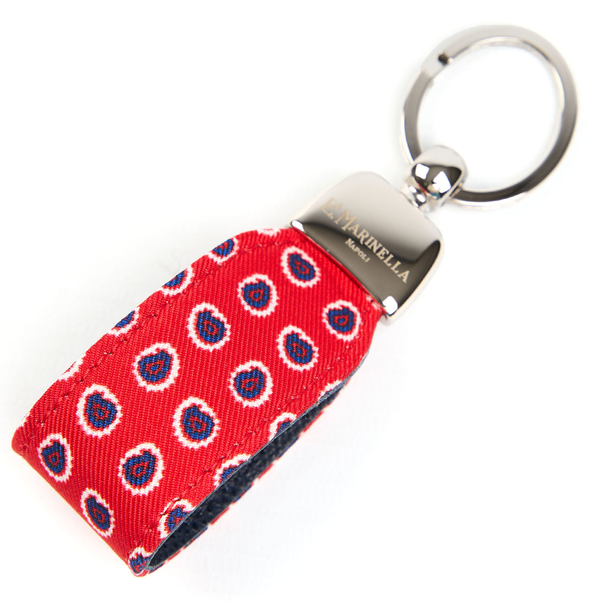 Red Keyfob In Silk And Leather – E.Marinella