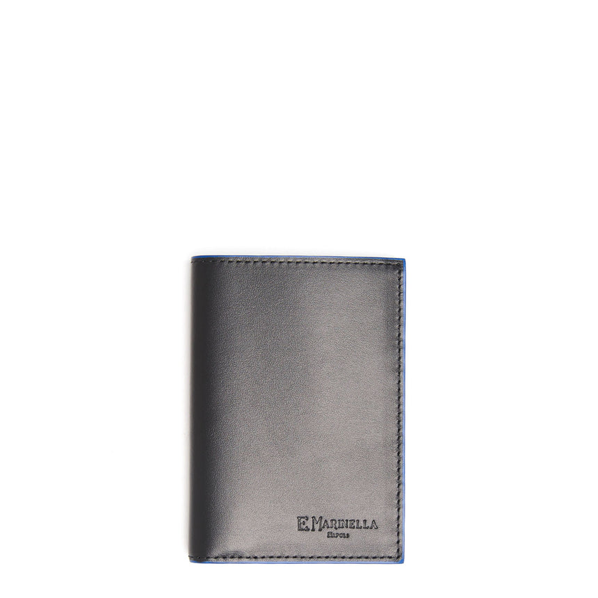 BLACK LEATHER VERTICAL WALLET
