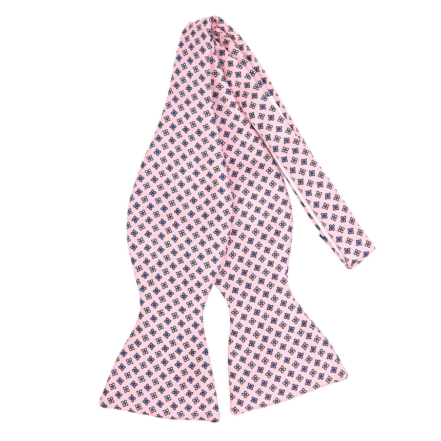 PAPILLON DA ANNODARE IN SETA STAMPATA ROSA