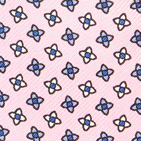 PINK SELF-TIE PRINTED SILK BOW TIE