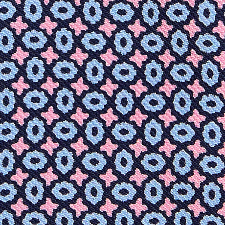 PINK SELF-TIE PRINTED SILK BOW TIE