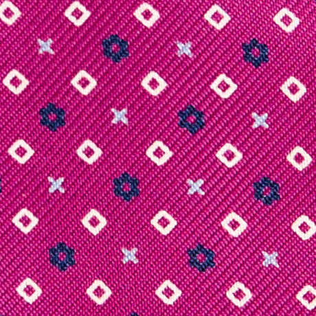 FUCHSIA SELF-TIE PRINTED SILK BOW TIE