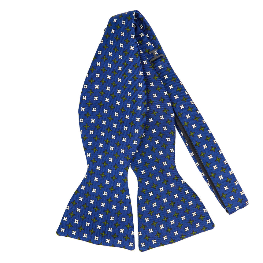 PAPILLON DA ANNODARE IN SETA STAMPATA BLUETTE