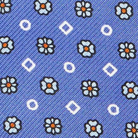 POWDER BLUE SELF-TIE PRINTED SILK BOW TIE