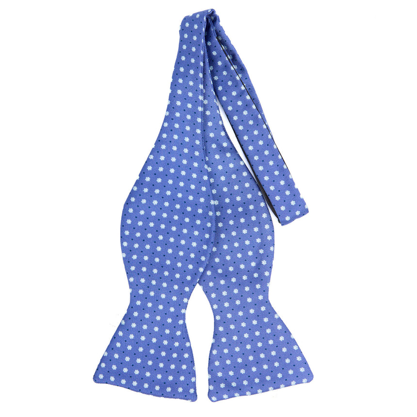 PAPILLON DA ANNODARE IN SETA STAMPATA AZZURRO POLVERE