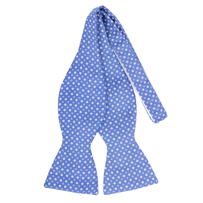 PAPILLON DA ANNODARE IN SETA STAMPATA AZZURRO POLVERE