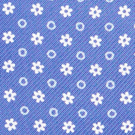 POWDER BLUE SELF-TIE PRINTED SILK BOW TIE