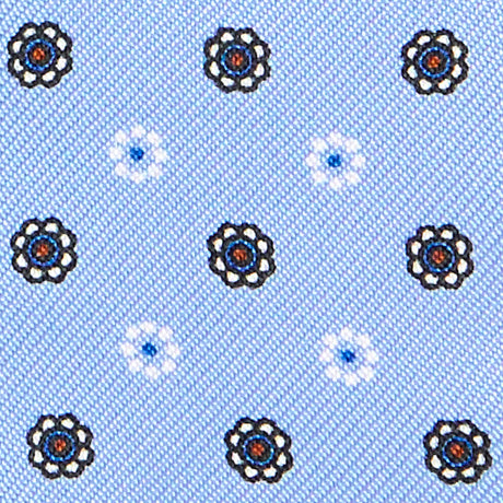 LIGHT BLUE SELF-TIE PRINTED SILK BOWTIE
